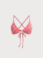 Red Rose Textured Twist Bikini Top - Image 6