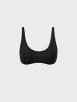 Black U-Neck Ribbed Seam Bikini Top - Image 5