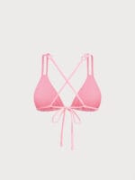 Pink Textured Strappy Bikini Top - Image 7