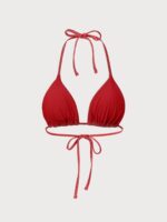 Red Lurex Halter Triangle Bikini Top - Image 7