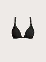 Black Ruched Knot Bikini Top - Image 5