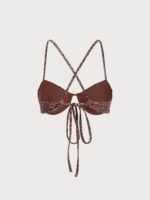 Leopard Print Underwire Lurex Bikini Top - Image 7