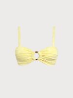 Yellow Textured Cutout O-Ring Bikini Top - Image 6