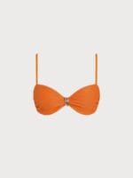 Orange Textured O-Ring Bikini Top - Image 8