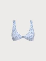 Light Blue Textured Front Closure Bikini Top - Image 7