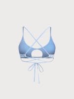 Light Blue Cut-Out Textured Bikini Top - Image 8