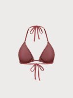 Brick Red Stitch Triangle Bikini Top - Image 7