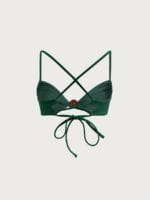 Dark Green X Cross Bikini Top - Image 8