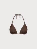 Coffee Halter Reversible Triangle Bikini Top - Image 11
