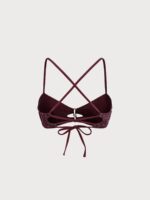 Dark Coffee Textured O-Ring Bikini Top - Image 9