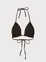 Dark Coffee Ruched Bikini Top - Image 9