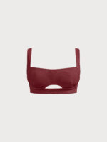 Wine Red Cutout Bikini Top - Image 6