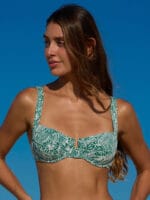 Green Textured Underwire Bikini Top - Image 4