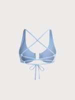 Light Blue U Neck Textured Bikini Top - Image 7