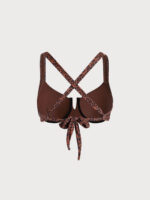 Leopard Print V Notch Plus Size Bikini Top - Image 10