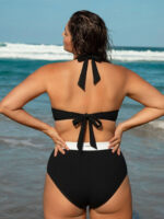 Black Natural Waisted Plus Size Bikini Bottom - Image 2