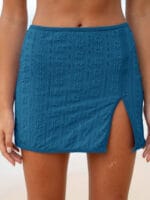 Blue Jacquard Cover-Up Skirt