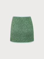 Dark Green Jacquard Cover up Skirt - Image 2