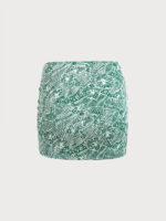 Green Textured Cover Up Skirt - Image 7