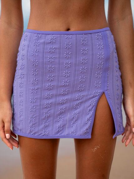 purple Jacquard Cover-Up Skirt