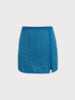 Blue Jacquard Cover-Up Skirt - Image 5