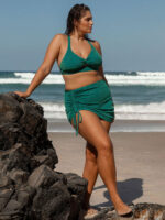 Green Lurex Plus Size Cover-up Skirt - Image 4
