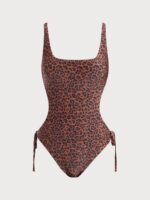 Leopard Print Cross One-Piece Swimsuit - Image 6