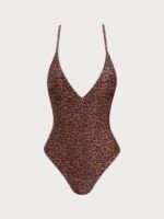 Leopard Print Lurex One-Piece Swimsuit - Image 4