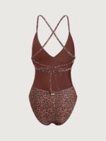 Leopard Print Lurex One-Piece Swimsuit - Image 5