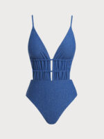 Lurex Drawstring One-Piece Swimsuit - Image 6
