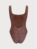 Leopard Square Neck One Piece Swimwear - Image 8