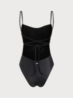 ECONYL® Black Criss-cross One Piece Swimwear - Image 6