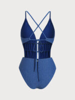 Lurex Drawstring One-Piece Swimsuit - Image 7