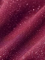 Wine Red Lurex V-Neck One Piece Swimwear - Image 9