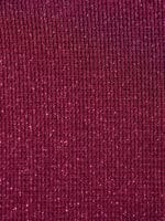 Wine Red Lurex V-Neck One Piece Swimwear - Image 8