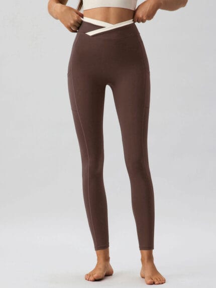 Coffee Natural Waisted Leggings 25"