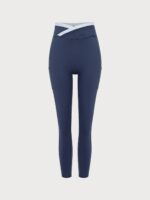 Navy Natural Waisted Leggings 25" - Image 9