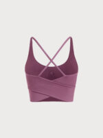 Purple V Neck X-Cross Sports Bra - Image 6