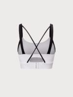 White Contrast Strap Sports Bra - Medium Support - Image 8