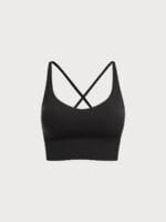 Black V Neck X-Cross Sports Bra - Medium Support - Image 5