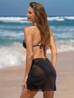 Black Shimmer Cover Up Skirt - Image 4