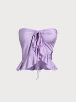 Purple Ruffled Multi-Way Cover Up Skirt - Image 13