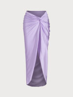 Purple Pleated Cover-up Skirt - Image 6