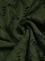 Dark Green Textured V Neck One-Piece Swimsuit - Image 8