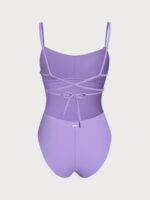 Purple Ribbed Cross Back One-Piece Swimsuit - Image 8