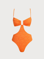 Orange Starfish Cut Out One-Piece Swimsuit - Image 6