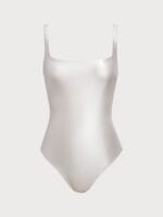 White No Padding Petal-Back One-Piece Swimsuit - Image 5
