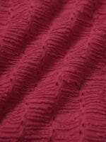 Red Textured Plunge One-Piece Swimsuit - Image 9