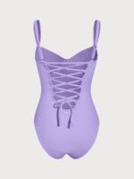 Purple Cross Back Tummy Control One-Piece Swimsuit - Image 8