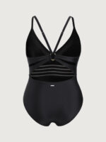 Black Cut Out Plus Size One-Piece Swimsuit - Image 5